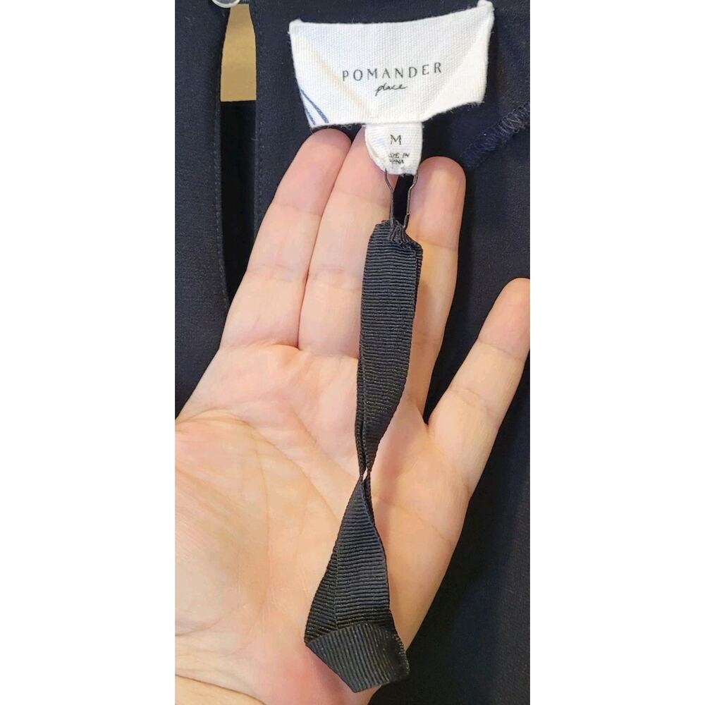 Tuckernuck Pomander Place Black Carlota Long Sleeve Peplum Blouse Medium New - Picture 11 of 14